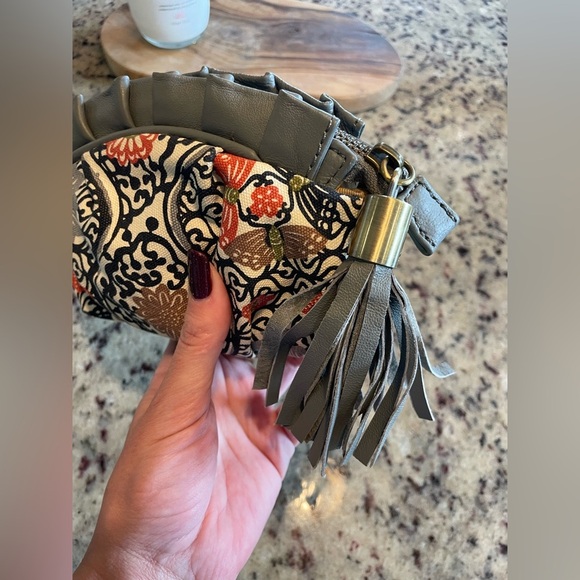 Miss Albright, Anthropologie , canvas, and leather clutch new without tags - Picture 3 of 7